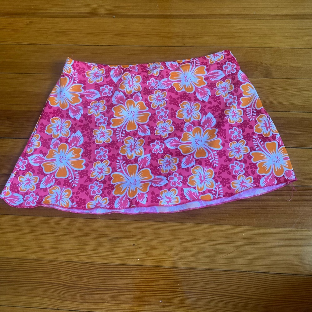 Y2K Hibiscus flower beach skirt